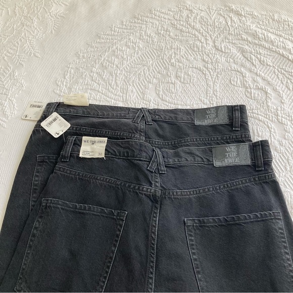 NWT Free People jeans crossroads blackout mid rise straight button fly - Picture 7 of 14